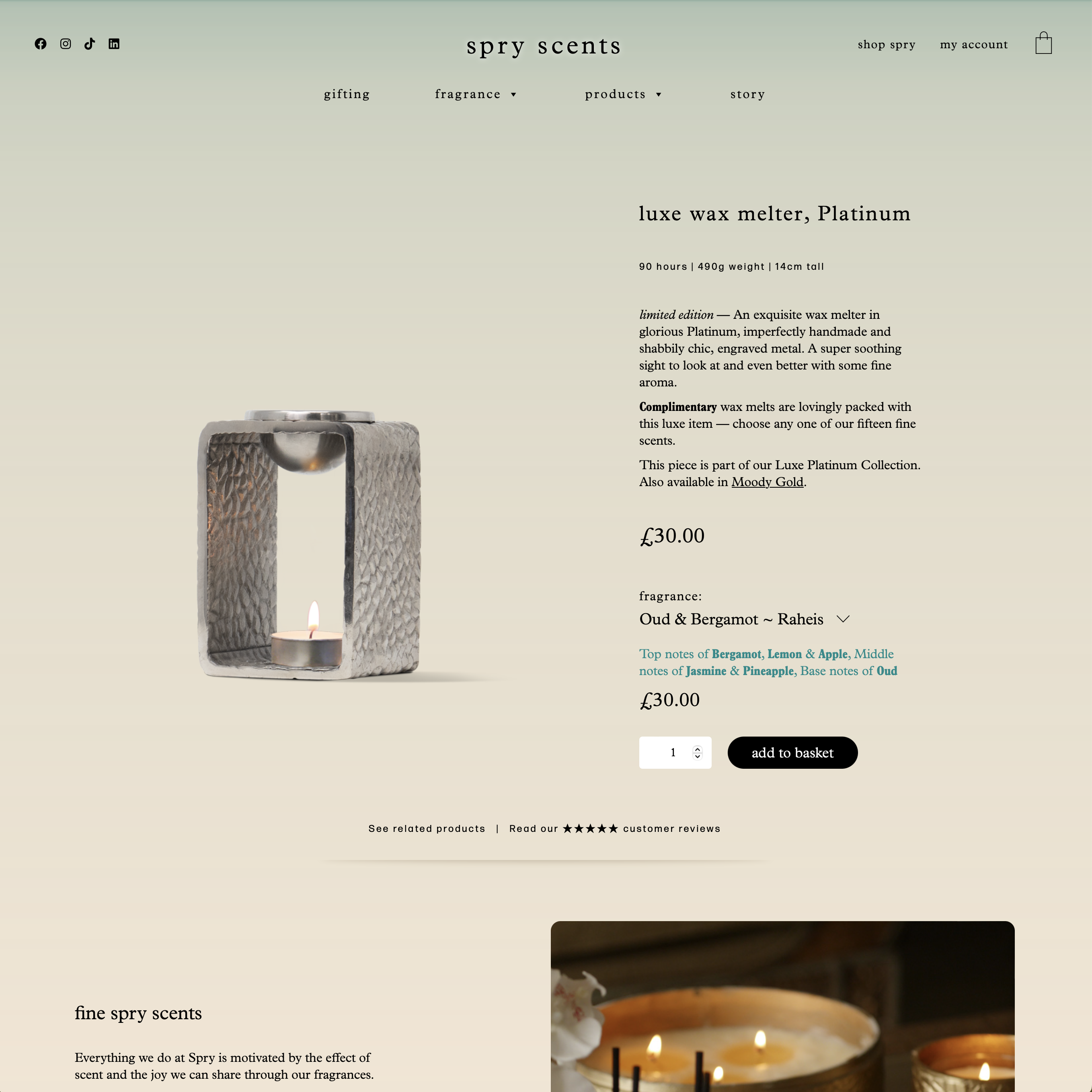 Luxe Wax melter Product page